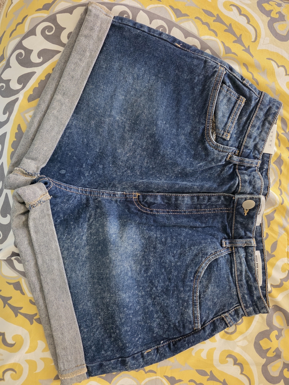 Cotton On Dark Blue High Waist Denim Shorts